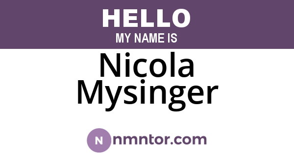 Nicola Mysinger