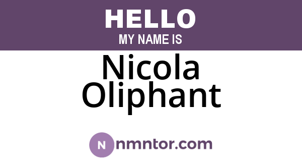 Nicola Oliphant