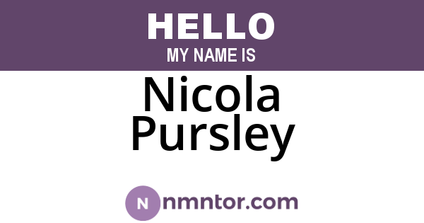 Nicola Pursley
