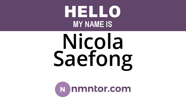 Nicola Saefong