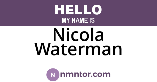 Nicola Waterman