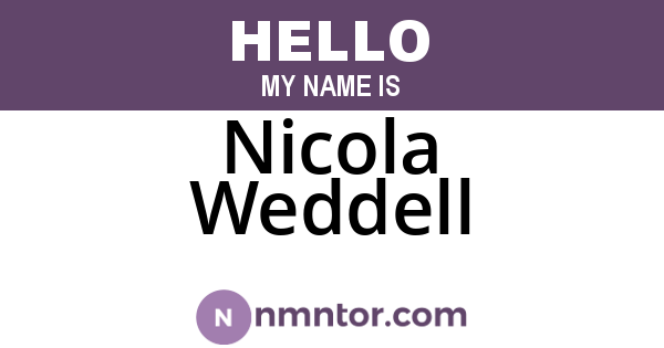 Nicola Weddell