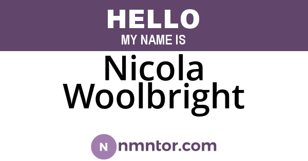 Nicola Woolbright