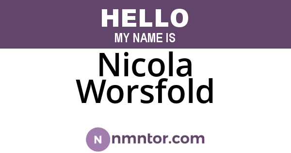 Nicola Worsfold