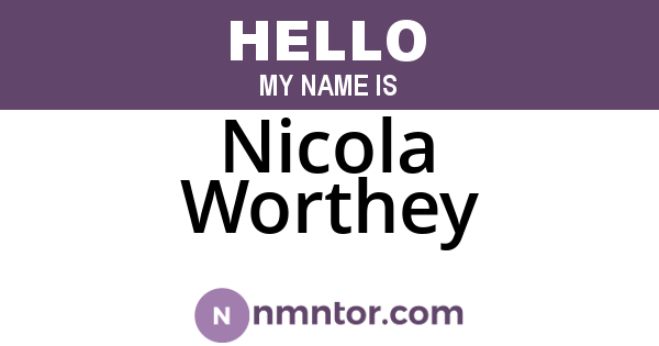 Nicola Worthey