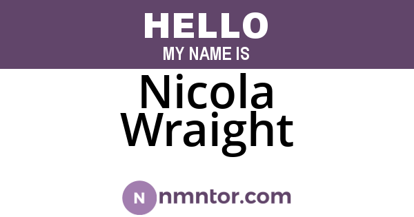 Nicola Wraight