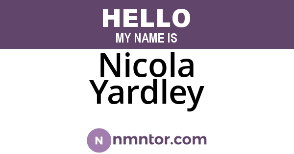 Nicola Yardley