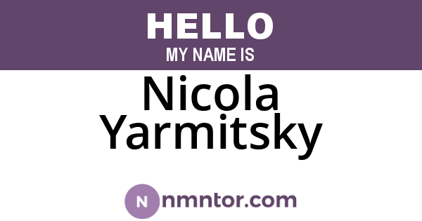 Nicola Yarmitsky