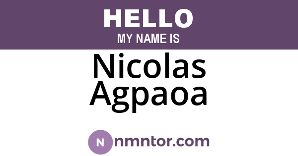 Nicolas Agpaoa
