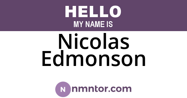 Nicolas Edmonson