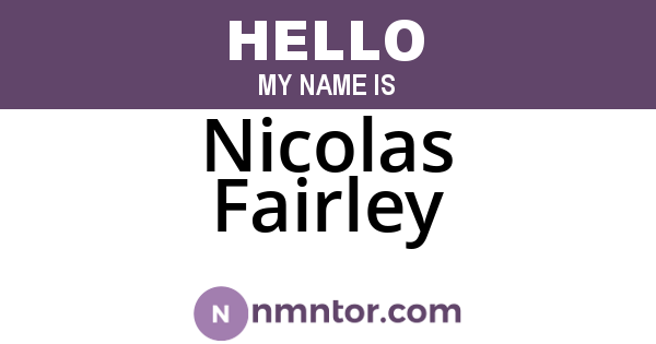Nicolas Fairley