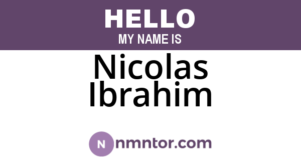 Nicolas Ibrahim