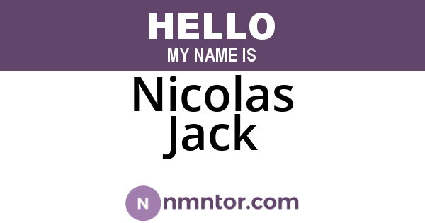 Nicolas Jack