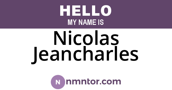 Nicolas Jeancharles