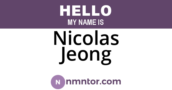 Nicolas Jeong