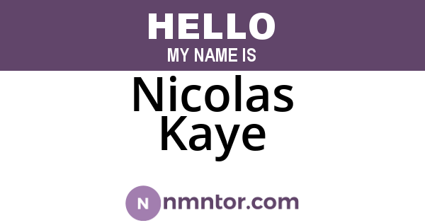 Nicolas Kaye
