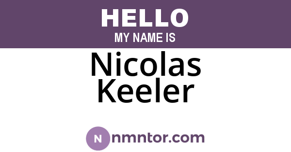 Nicolas Keeler