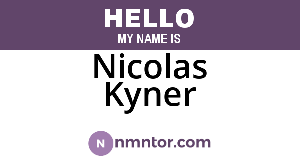 Nicolas Kyner