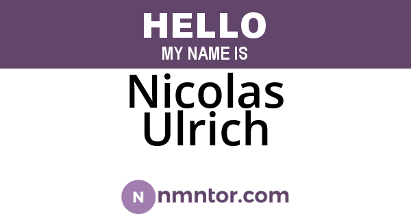 Nicolas Ulrich