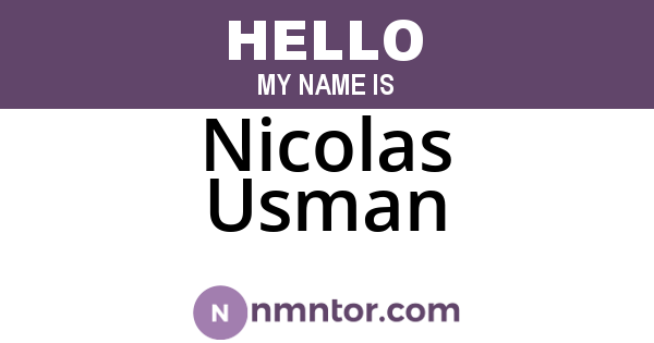 Nicolas Usman