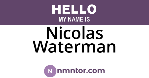 Nicolas Waterman