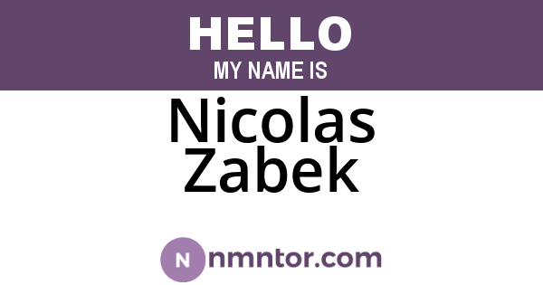 Nicolas Zabek