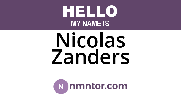Nicolas Zanders
