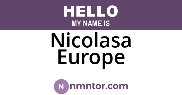 Nicolasa Europe