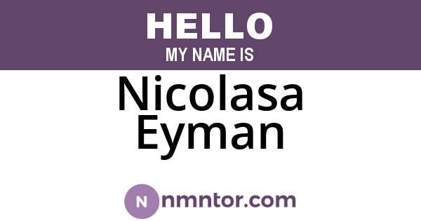 Nicolasa Eyman