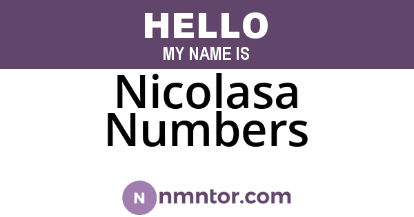 Nicolasa Numbers