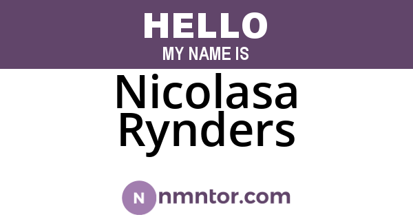 Nicolasa Rynders