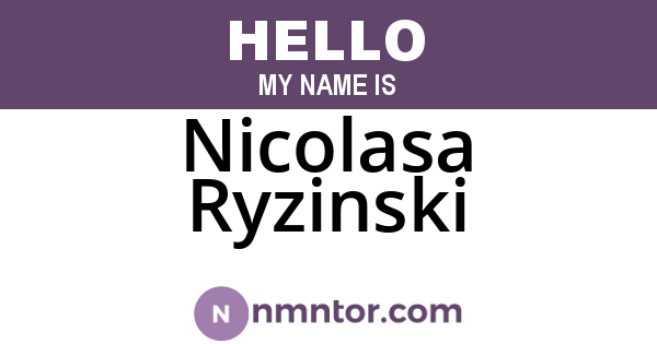 Nicolasa Ryzinski