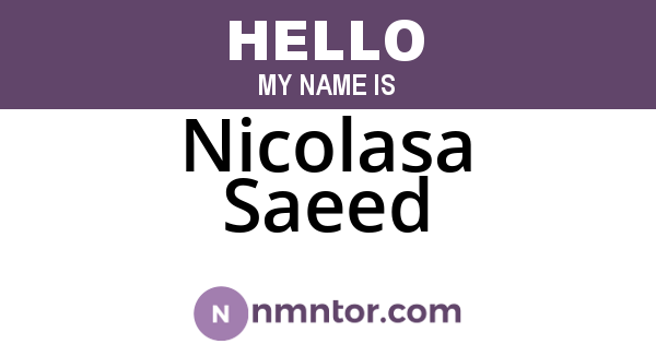 Nicolasa Saeed