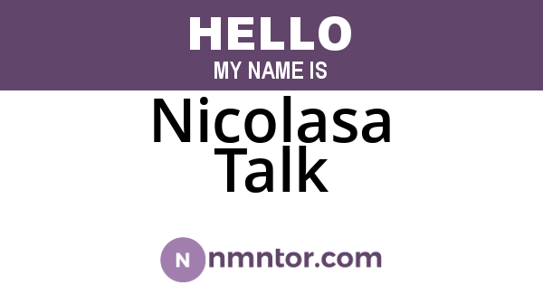 Nicolasa Talk