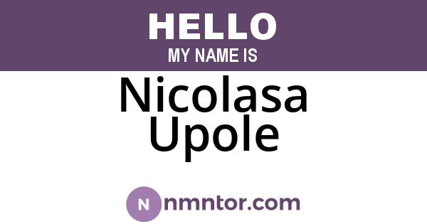 Nicolasa Upole