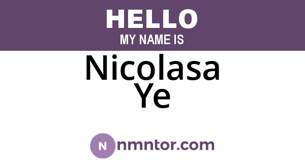 Nicolasa Ye