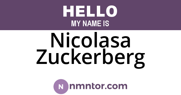 Nicolasa Zuckerberg