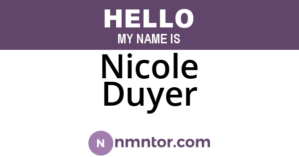 Nicole Duyer