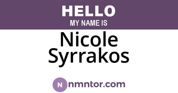 Nicole Syrrakos