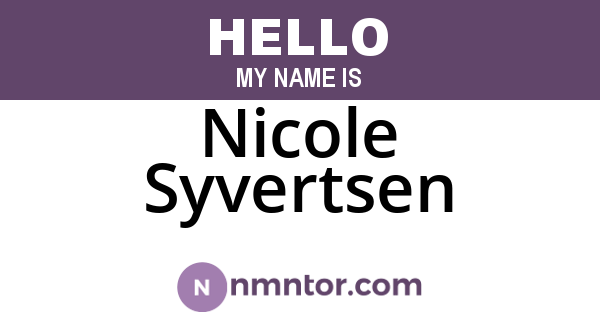 Nicole Syvertsen