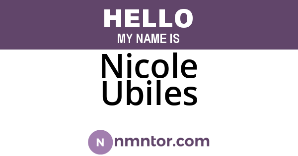 Nicole Ubiles