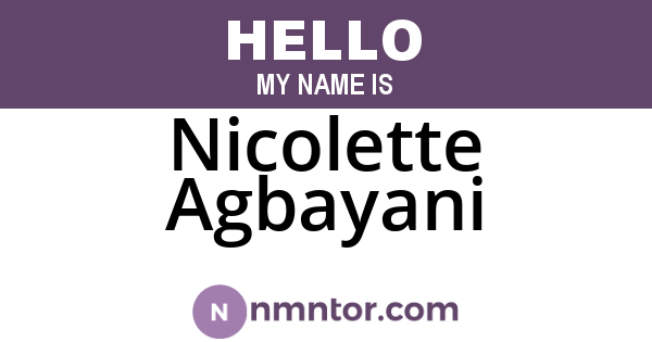 Nicolette Agbayani