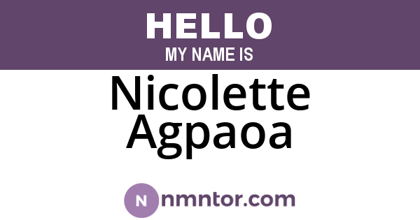 Nicolette Agpaoa