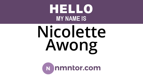 Nicolette Awong