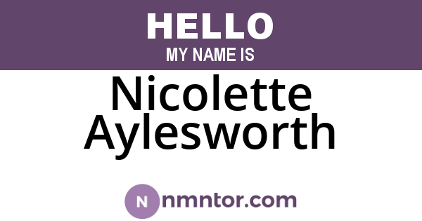 Nicolette Aylesworth