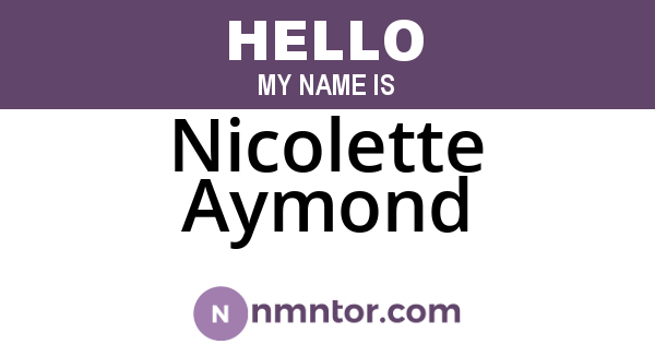 Nicolette Aymond