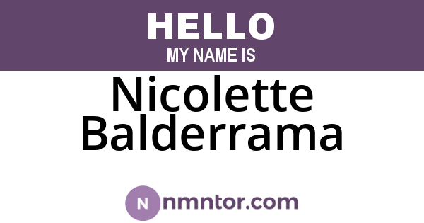 Nicolette Balderrama