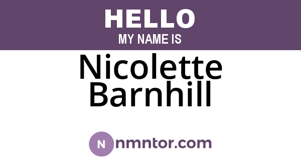 Nicolette Barnhill