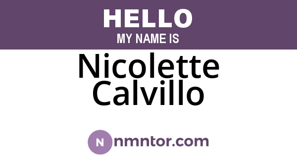 Nicolette Calvillo