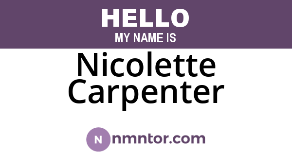 Nicolette Carpenter